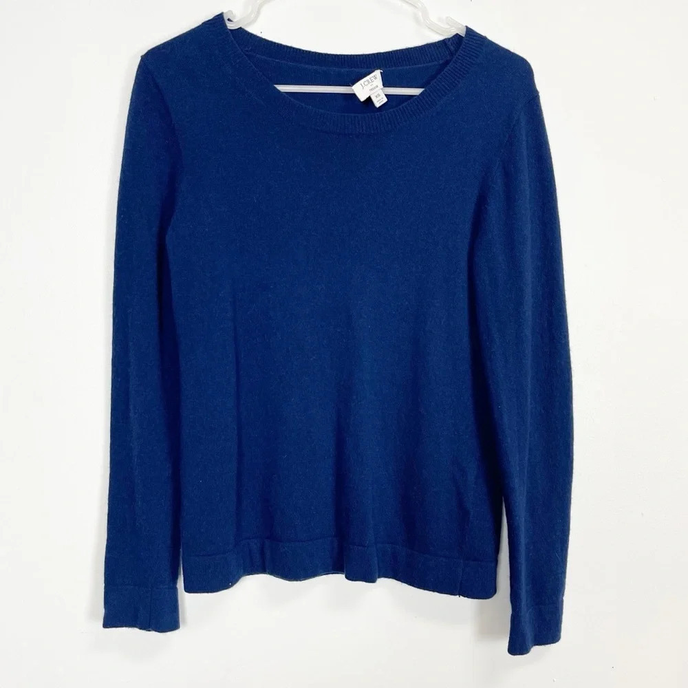 J Crew Sweater Womens XS Navy Blue Teddie Wool Blend F5199